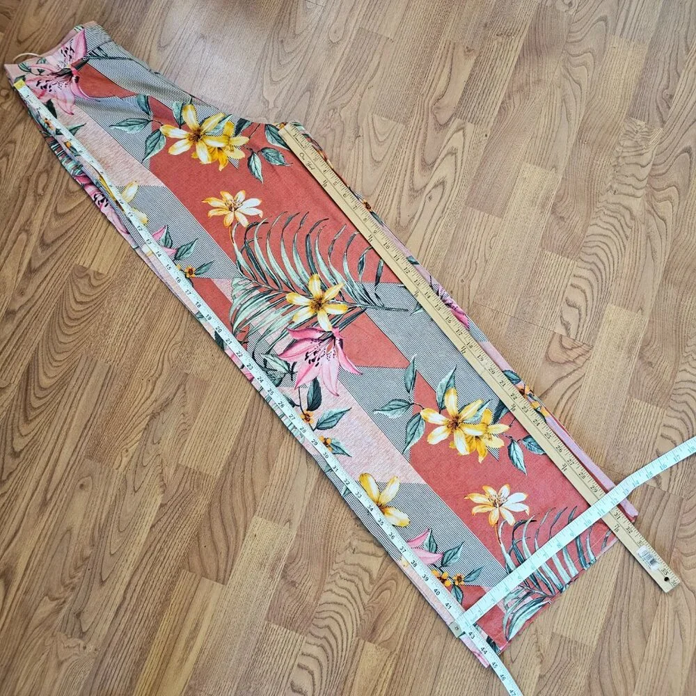 NWT Elegance’s Floral 2PC Matching Set Wrap Top Wide Leg Pants M “Patis”